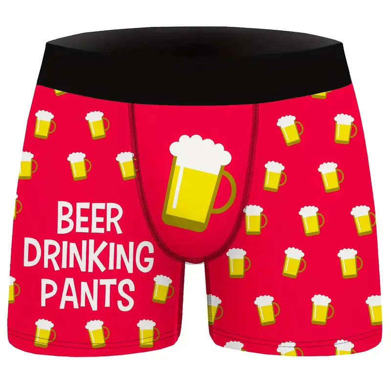 Foreign Trade Men's Quirky and Sexy Boxer Briefs, European and American Style Comfortable and Fun Men's Underwear, Casual Breathable Printed Underwear
