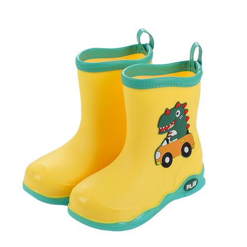 Children's rain boots baby rain boots new cute cartoon children's water shoes outdoor waterproof non-slip dinosaur shoes for boys and girls