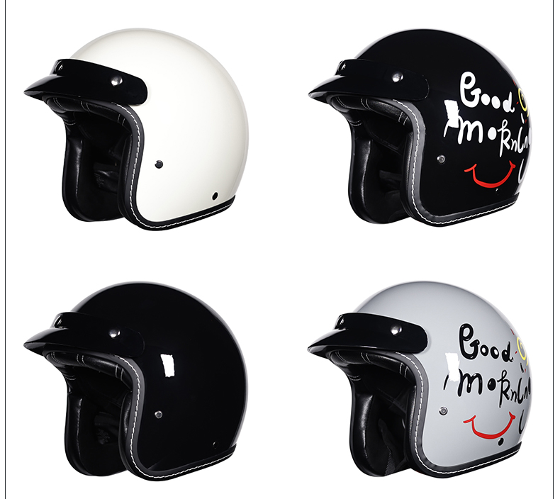 Orz motorcycle helmet men's and women's 3C certification 3/4 helmet winter retro half helmet electric locomotive four seasons can be equipped with Bluetooth
