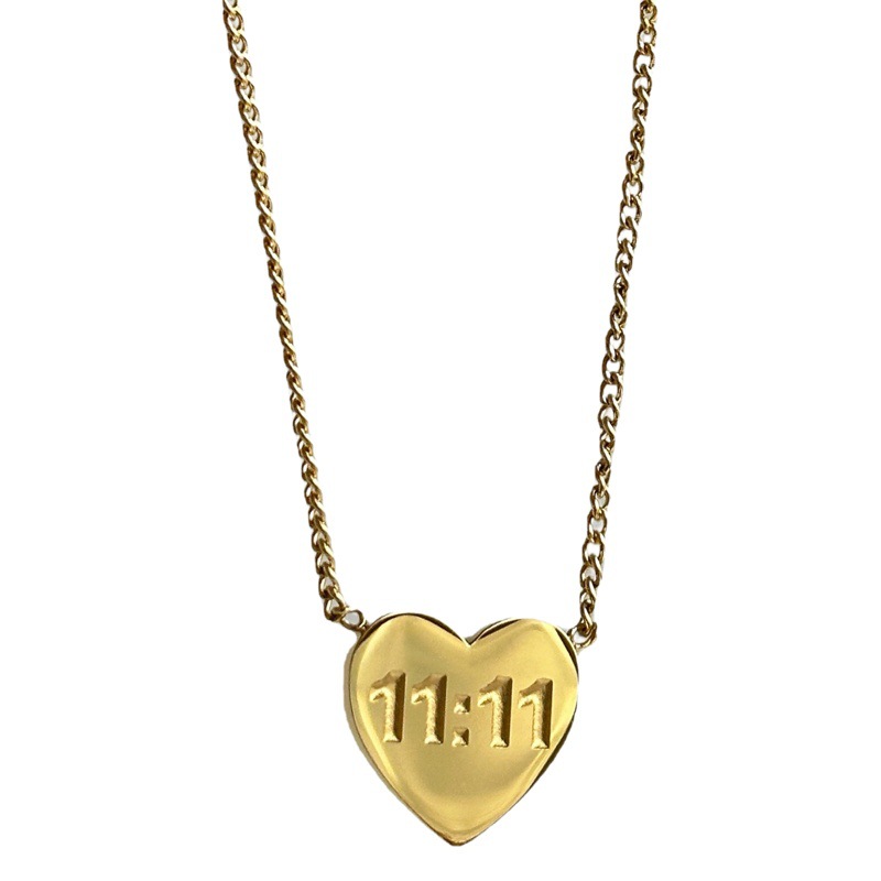 Collar Número de la Suerte 11, para Uso Superpuesto, Bañado en Oro