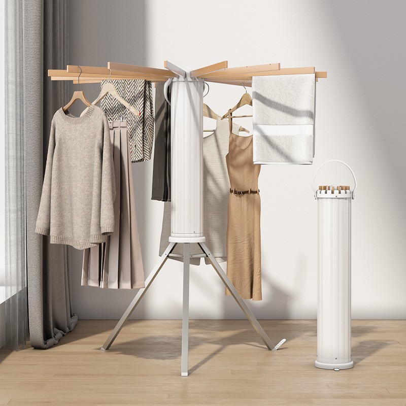 Installation-free clothes drying rack floor-standing balcony folding…