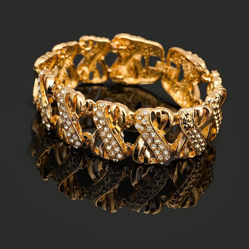 Set gioielli croce diamante oro collana bracciale orecchini_voghion.com