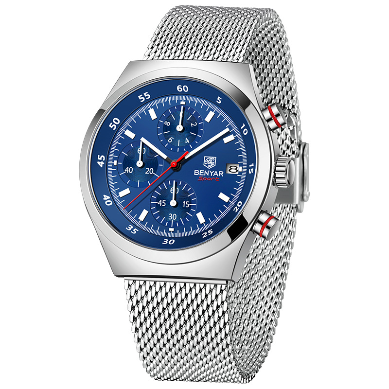 BENYAR Binya Reloj multifunción luminoso para hombre Impermeable Sport Cuarzo Reloj para hombre de seis agujas BY-5200