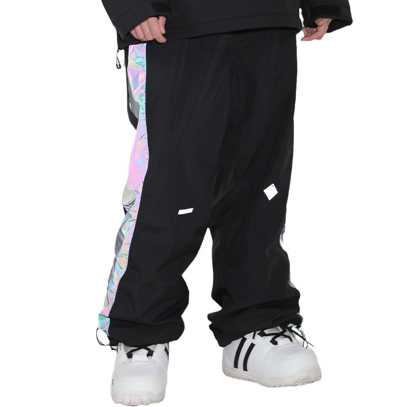 Snowpants women's double board thickened warm waterproof dazzg color luminous night show_voghion.com