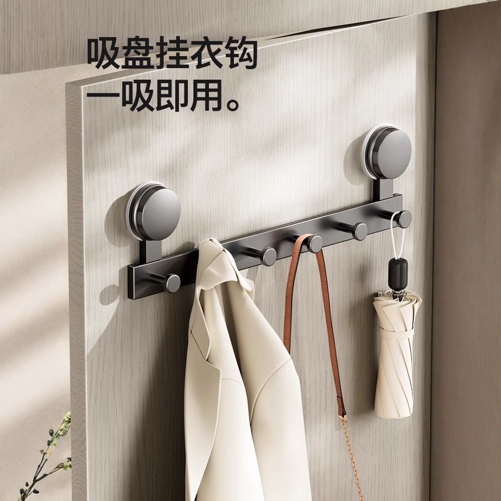 Gancho trasero de la puerta de ventosa Adhesivo fuerte sin perforaciones Estante de carga fuerte Gancho Puerta de entrada Percha de almacenamiento