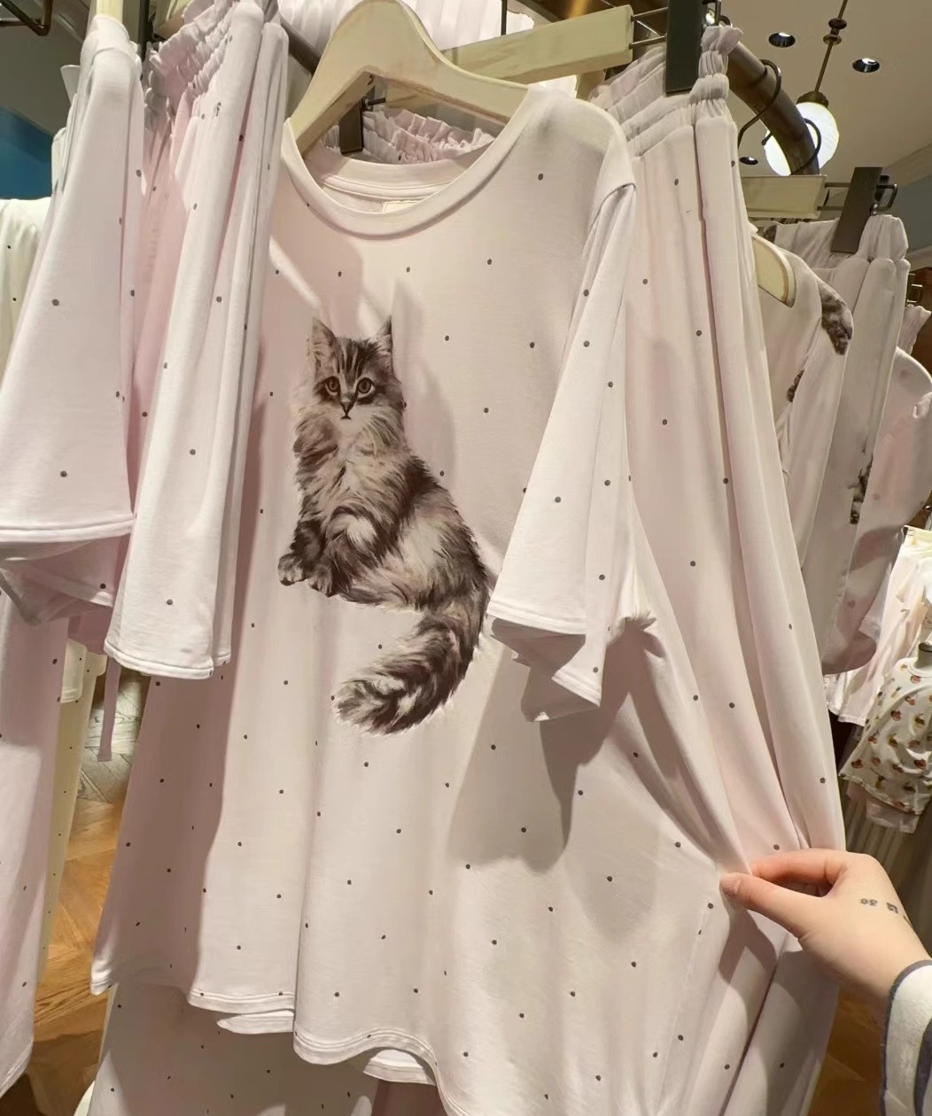 猫 パジャマセット レディース 春夏 半袖 ショートパンツ 薄手