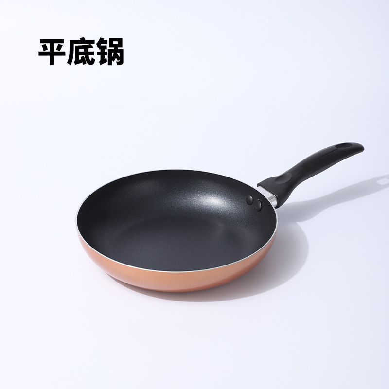 Fábrica de fuente nueva olla de aleación de aluminio casera filete frito frito de huevo no pegajoso doble oreja olla de sopa de sopa al por mayor