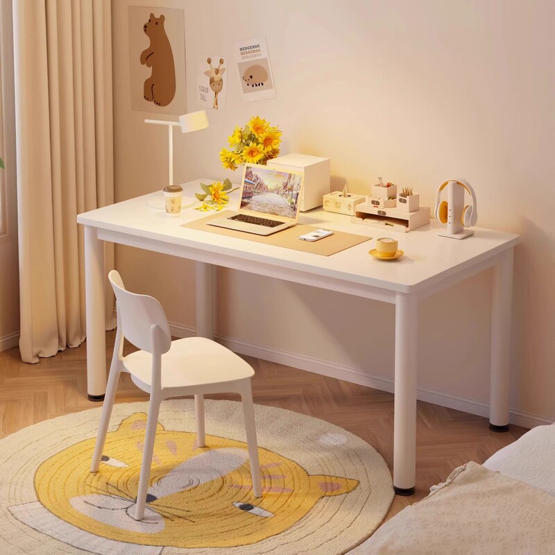 Bedside Computer Desk Study Desk Writing Desk Simple Table Rental House Rental Bedroom Desk Rounded Corner White Table