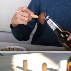实木 啤酒开瓶器冰箱贴创意可爱磁吸起子家用无痕便携实木启瓶器