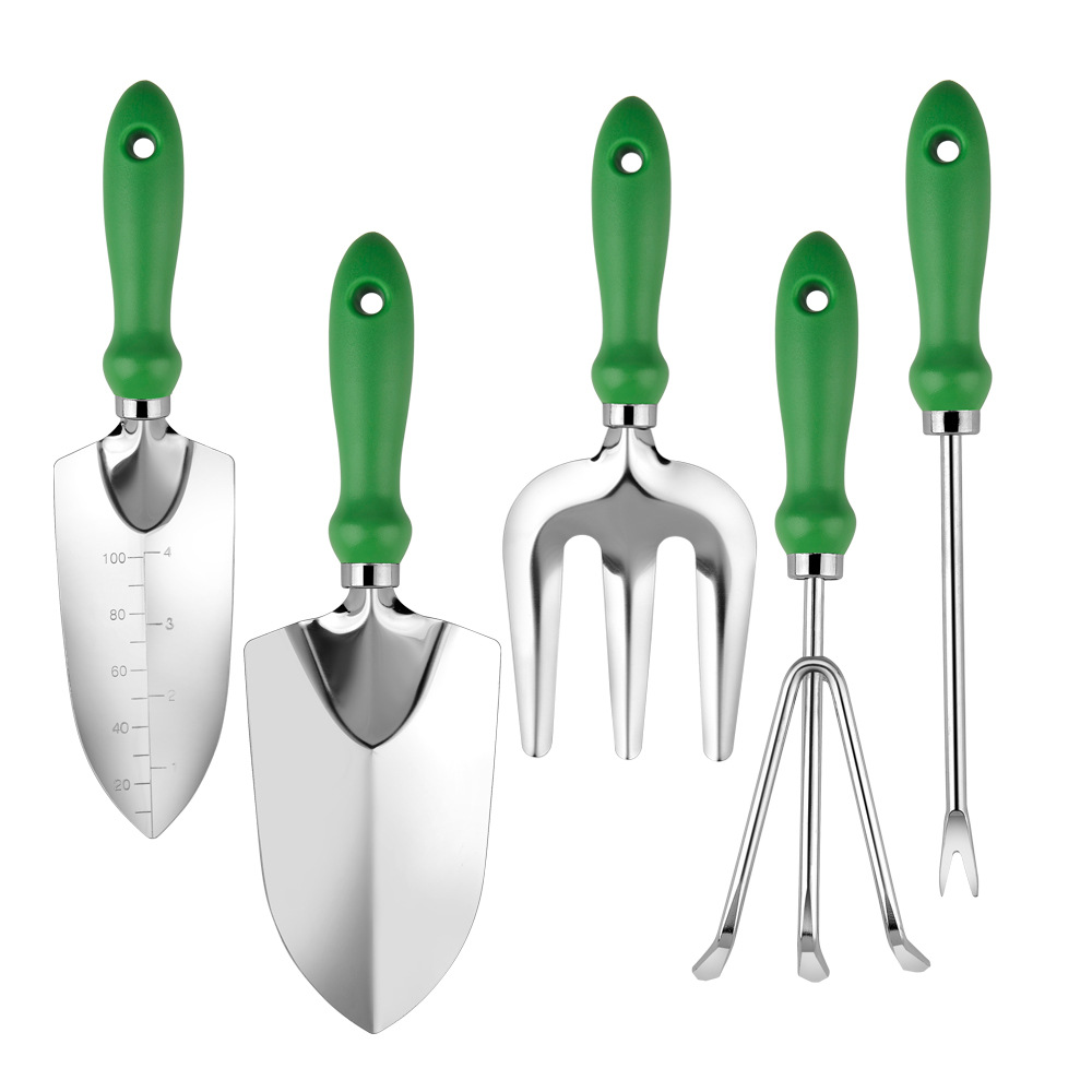 Plastic Handle Stainless Steel Garden Planting Tools Outdoor Vegetable Planting Flower Puller Household Pointing Shovel Rake Set
