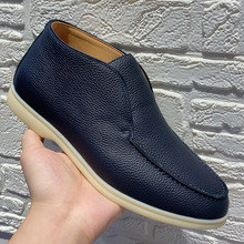 2025秋季高帮牛皮男鞋休闲外贸反绒皮一脚蹬真皮男式LP乐福鞋批发