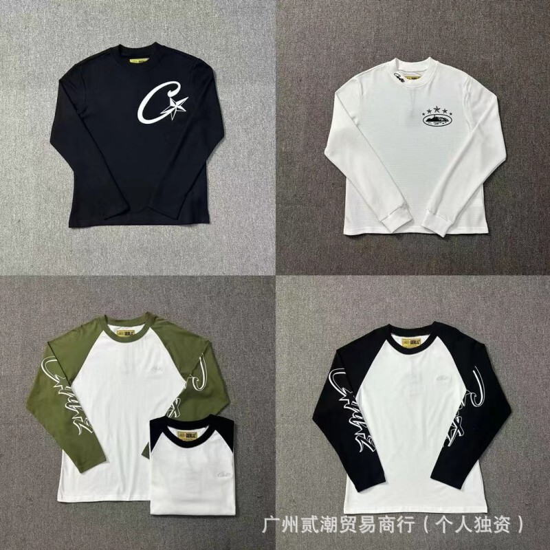 25Fw Cort Alcatraz American Style Chest Embroider Loose Long-Sleeved Color-Blocked Raglan Sweatshirt High Street Casual Trend
