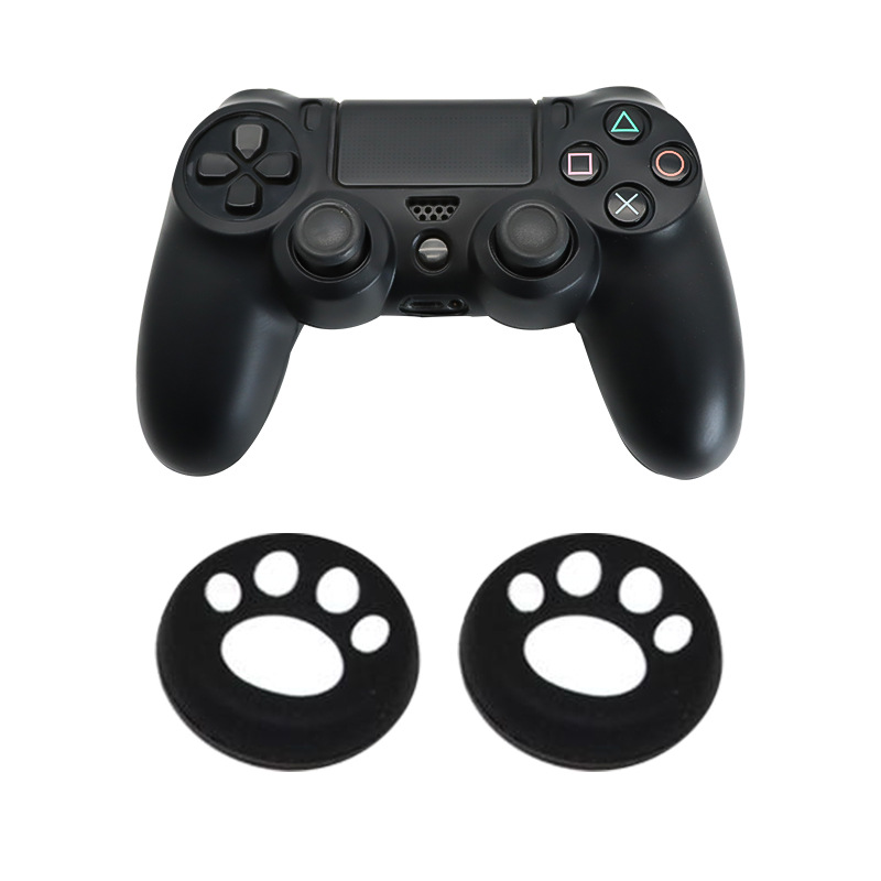 PS4 mango funda de silicona botón tapa traje PS4 mango cubierta protectora cubierta de polvo enviar un par de tapa de botón de garra de gato