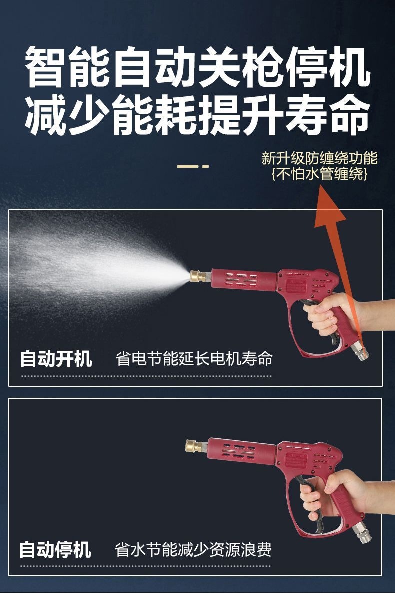 Black Cat Pressure Car Washing Machine Commercial 220V High-Power Water Gun Cleaning Machine for Car Wash Shops and Industrial Farms