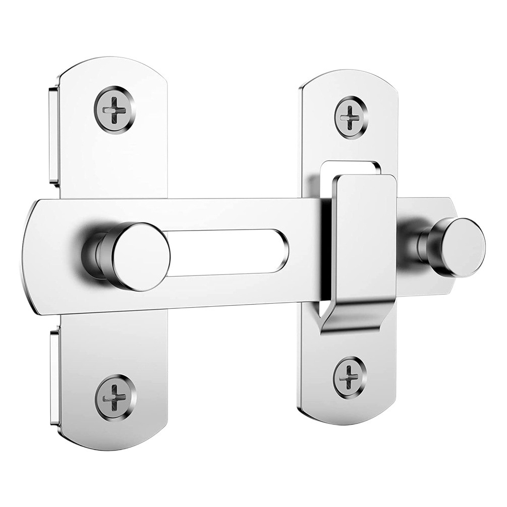 Hebilla de puerta de acero inoxidable Perno antirrobo puerta corredera pestillo hebilla granero puerta jaula para mascotas cerradura de la puerta 90 grados ángulo recto mini cerradura