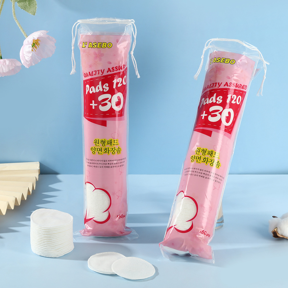 150 piezas de algodón de maquillaje redondo, algodón de limpieza facial, rehidratación, algodón suave, herramienta de eliminación de maquillaje desechable