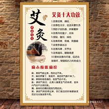 艾灸宣传挂图中医养生美容美体理疗拔罐广告图片刮痧海报墙贴画