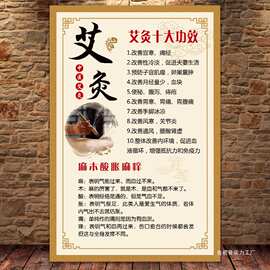 艾灸宣传挂图中医养生美容美体理疗拔罐广告图片刮痧海报墙贴画