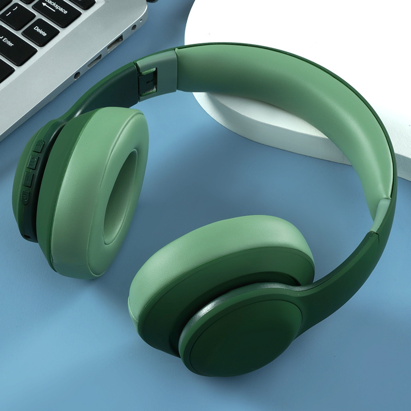 Casque audio sans fil supra-auriculaire – Léger, Bluetooth 5.0, radio FM, 20 h d'autonomie, design pliable (kaki/vert/bleu/rouge)_voghion.com