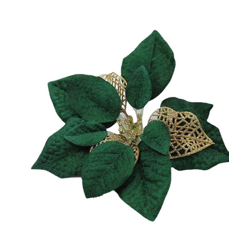 2023 new Christmas fake flower gold pink Amazon three-layer Christmas flower Super artificial flower Christmas decorative flower