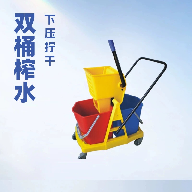 Factory supply mop squeeze bucket press down double bucket squeeze water truck commercial twist bucket household double bucket wringing tussah water truck