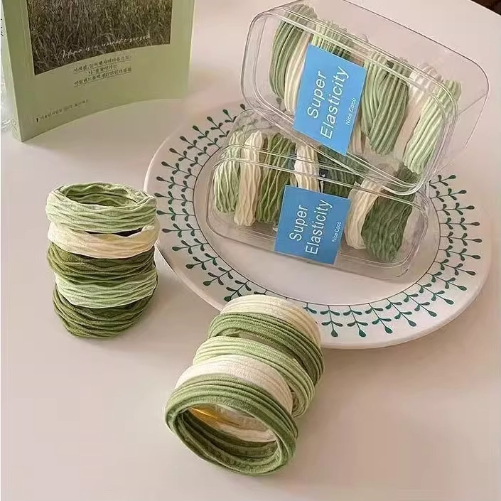 高马尾不塌皮筋加厚加粗发圈高弹力耐用头饰多巴胺彩色头绳不伤发|undefined