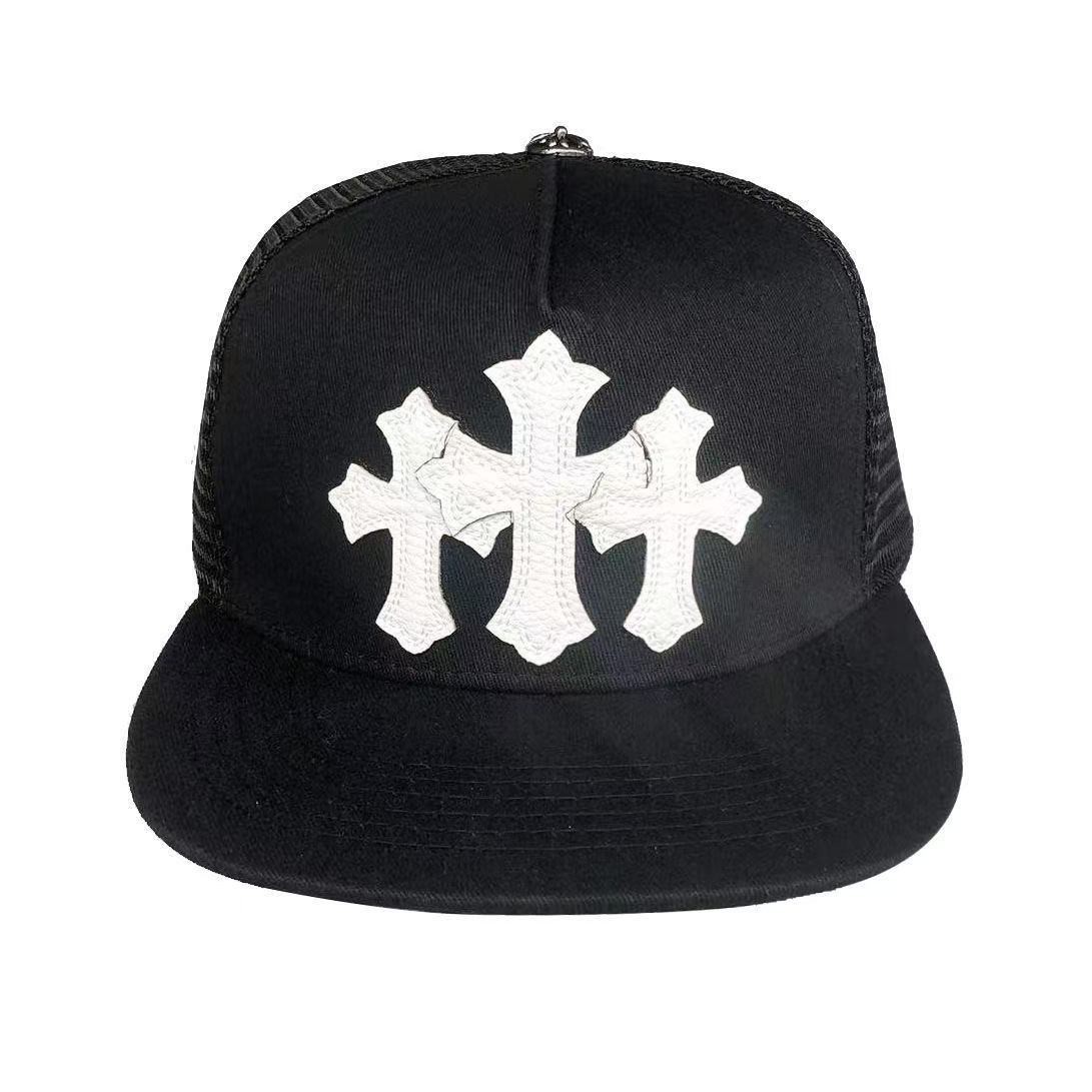 Chrome Hearts Triple Cross Trucker Hat Black/White