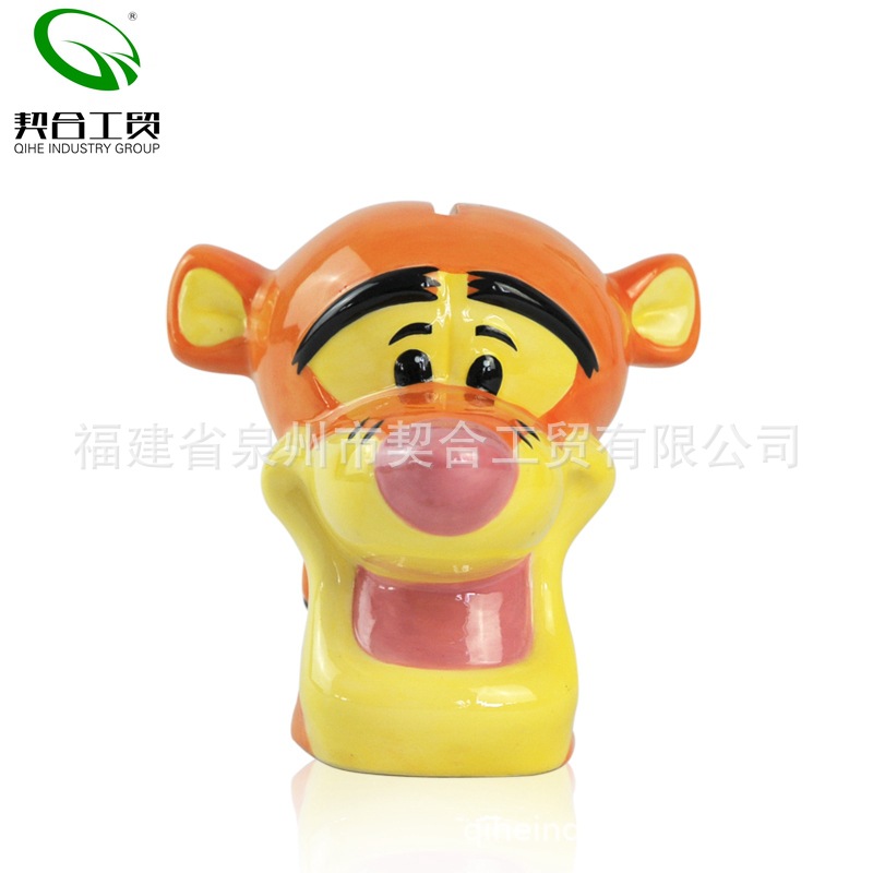 Exportación de cerámica alcancía miel olla de dibujos animados oso Pooh oso alcancía cerámica animal alcancía