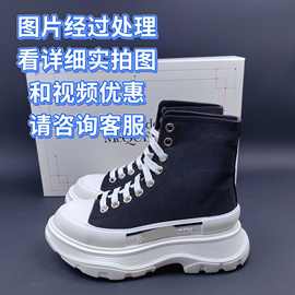 原标 branded帆布鞋男女透气增高松糕厚底高帮运动小白鞋老爹鞋潮