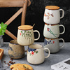 Coffee ceramics, Japanese capacious cup with glass for beloved