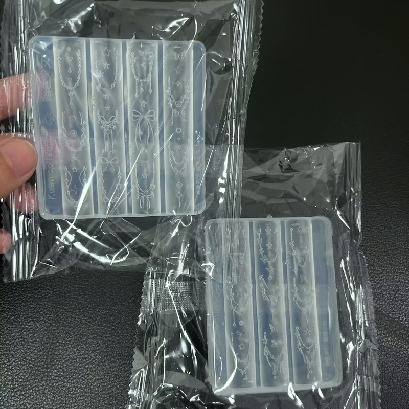フレンチリボンビーズチェーンマニキュアモールド立体シリコンストラップラブリボン彫刻マニキュア研削ツール|undefined