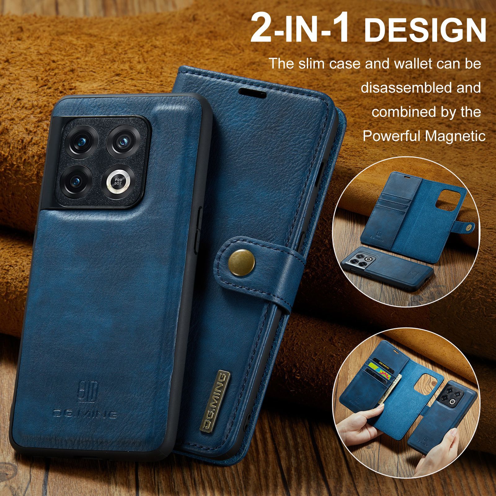 Adecuado para One Plus 1 + 10 Pro funda de cuero dividida magnética One Plus 9RT / Nord2 / N200 teléfono móvil dos en uno con billetera_voghion.com