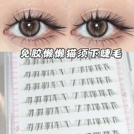 氧气感淡颜纯欲下睫毛猫系手画感漫画感浓密轻斜飞嫁接伪素颜