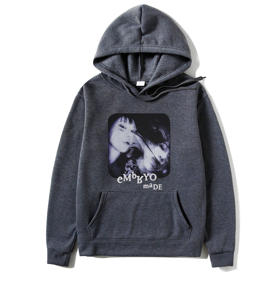 Illusion Girl Letter Printing Thread Bottom Brushed Fleece Men's and Women's Casual Sports Sweater Pullover Sweatshirt_voghion.com