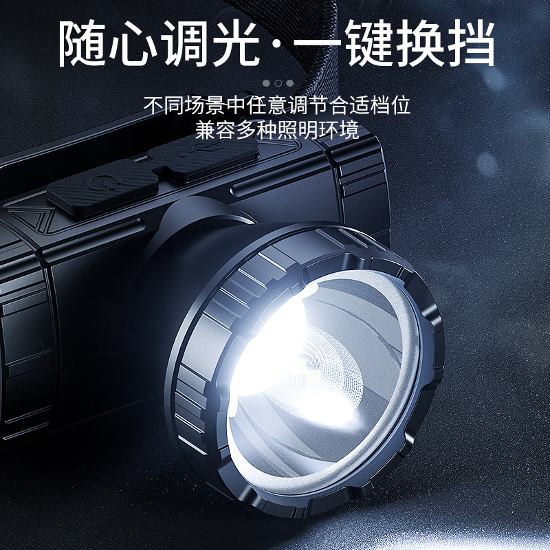 Shenhuo ventas directas de fábrica al aire libre portátil de largo alcance faro fuerte luz LED casco montado en la cabeza recargable faro al por mayor