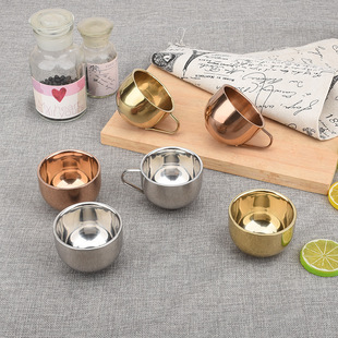 Korean-style 304 stainless steel rice wine glass white wine glass double-layer heat insulation small capacity thick gift Cup laser LOGO
