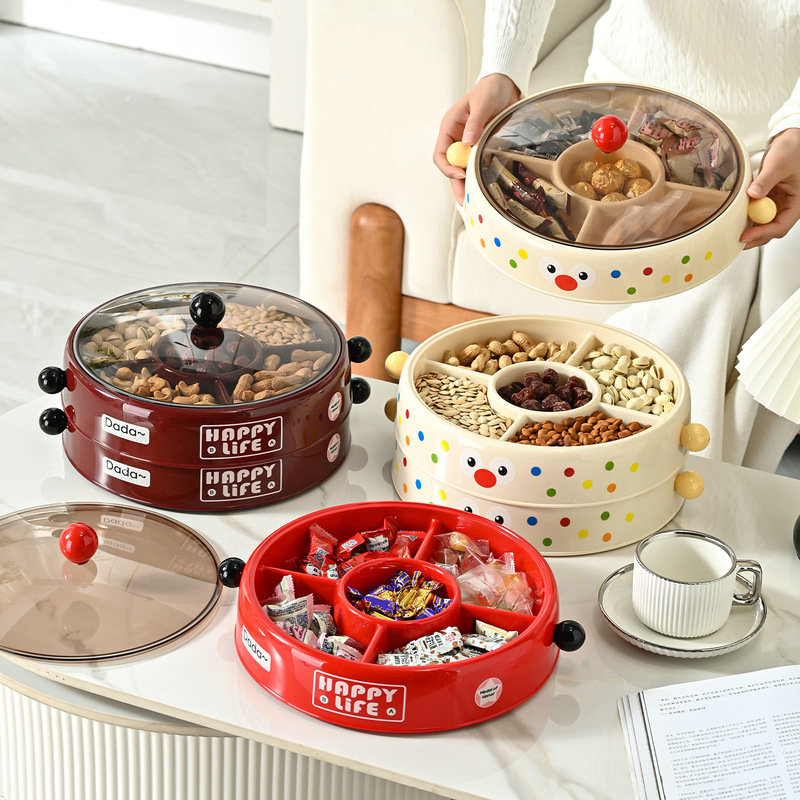 2026 new living room coffee table, household nut and dried fruit tray, snack and candy box, fruit platter, high-end and exquisite storage box