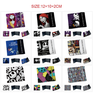 Sanrio Anime peripheral full color hidden buckle pu leather short wallet men's and women's card holder student coin purse