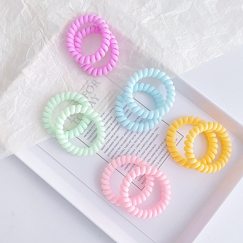 New internet celebrity candy-colored phone cord hair tie for girls, simple, non-harmful, traceless headband hair accessories for girls