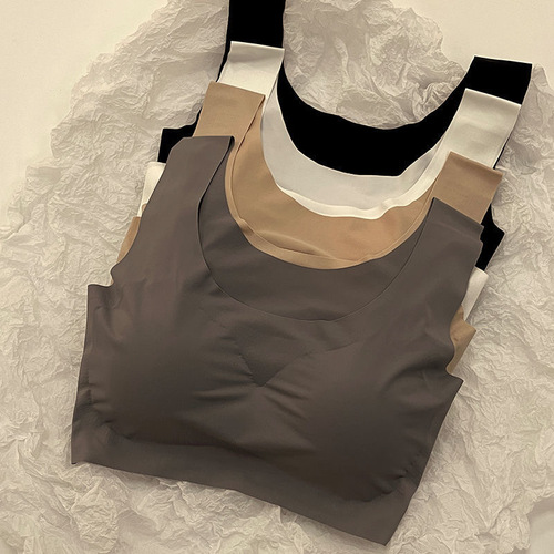 Manufacturer wholesales Anxin Generation Sexy Backless Bra with Breast Pads, No Wires, Ice Silk Seamless Underwear