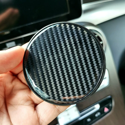 Car Water Coaster, Car Coaster, Car Anti-Slip Insulation Pad, Carbon Fiber Pattern Pvc Coaster, Car Interior Decoration Supplies (Anti-slip mat) - black-single-pack