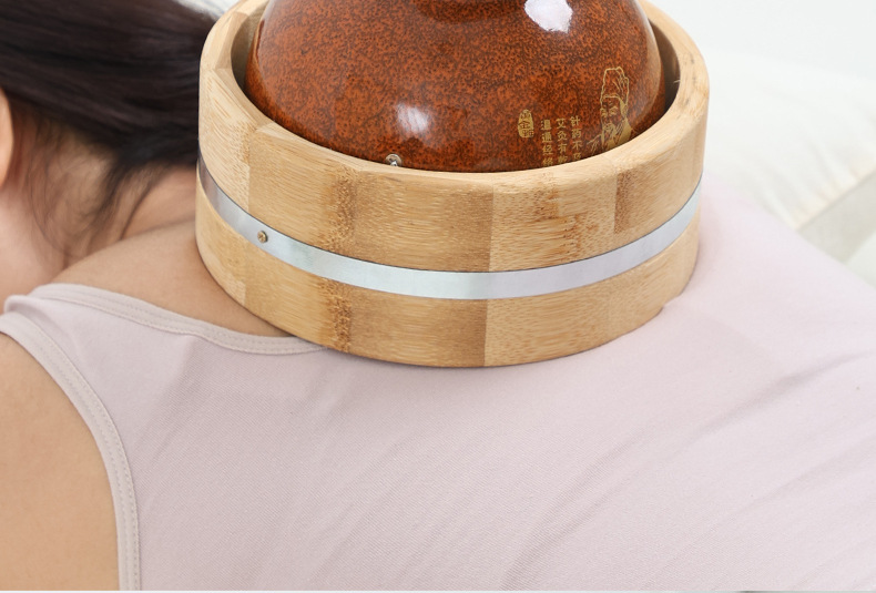 Golden Glaze Gourd Moxa Burner Ceramic Smoke Venting Mugwort Warming Tool for Home and Spa Use quality and texture