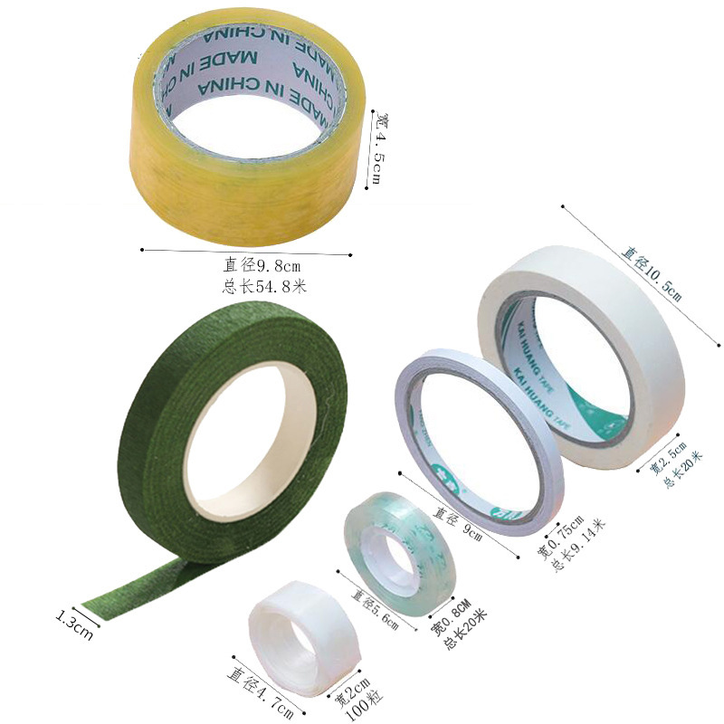 Cinta transparente en stock caja al por mayor embalaje de flores material de DIY herramienta auxiliar adhesivo de doble cara cinta transparente de alto adhesivo