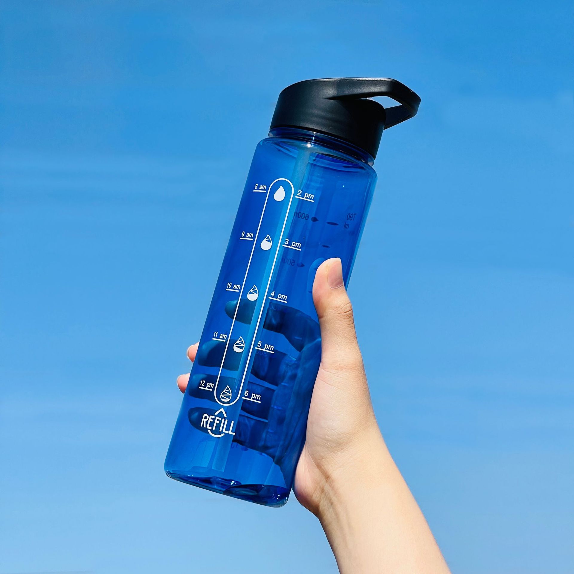 Taza de plástico transfronteriza Amazon anti-caída con pajita de gran capacidad Kettle Fitness Sport Cup de gran capacidad portátil