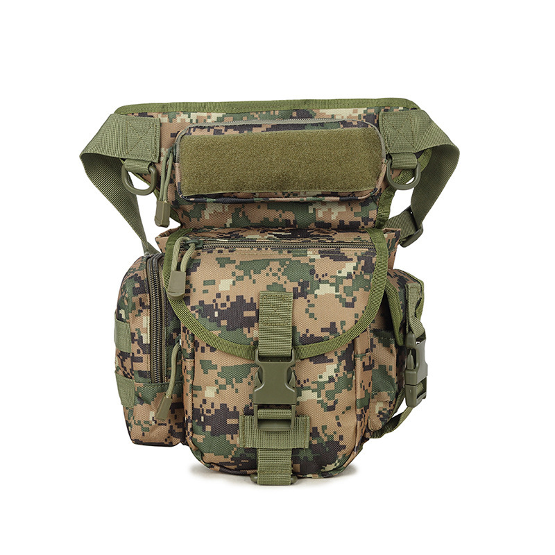Riñonera para deportes al aire libre, bolsa para pierna cuadrada de camuflaje para ventilador militar, riñonera para ciclismo, riñonera de almacenamiento multifuncional ligera