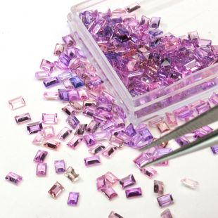 Factory wholesale rectangular right angle 1.5*2.5-2.5*3 purple sapphire bare stone jewelry ring jewelry inlay