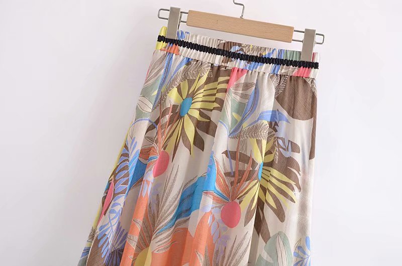 fashion chiffon print mid-length skirt NSAM44589