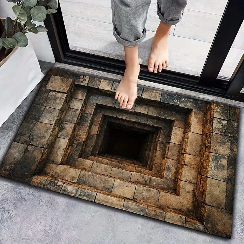 3d Illusion Bathroom Mat Soft Chenille Rug With Non Slip Base_voghion.com