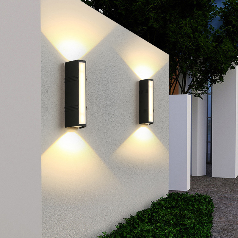ABS lámpara de pared exterior moderna y simple lámpara de patio impermeable iluminación LED lámpara de pared exterior pared del balcón