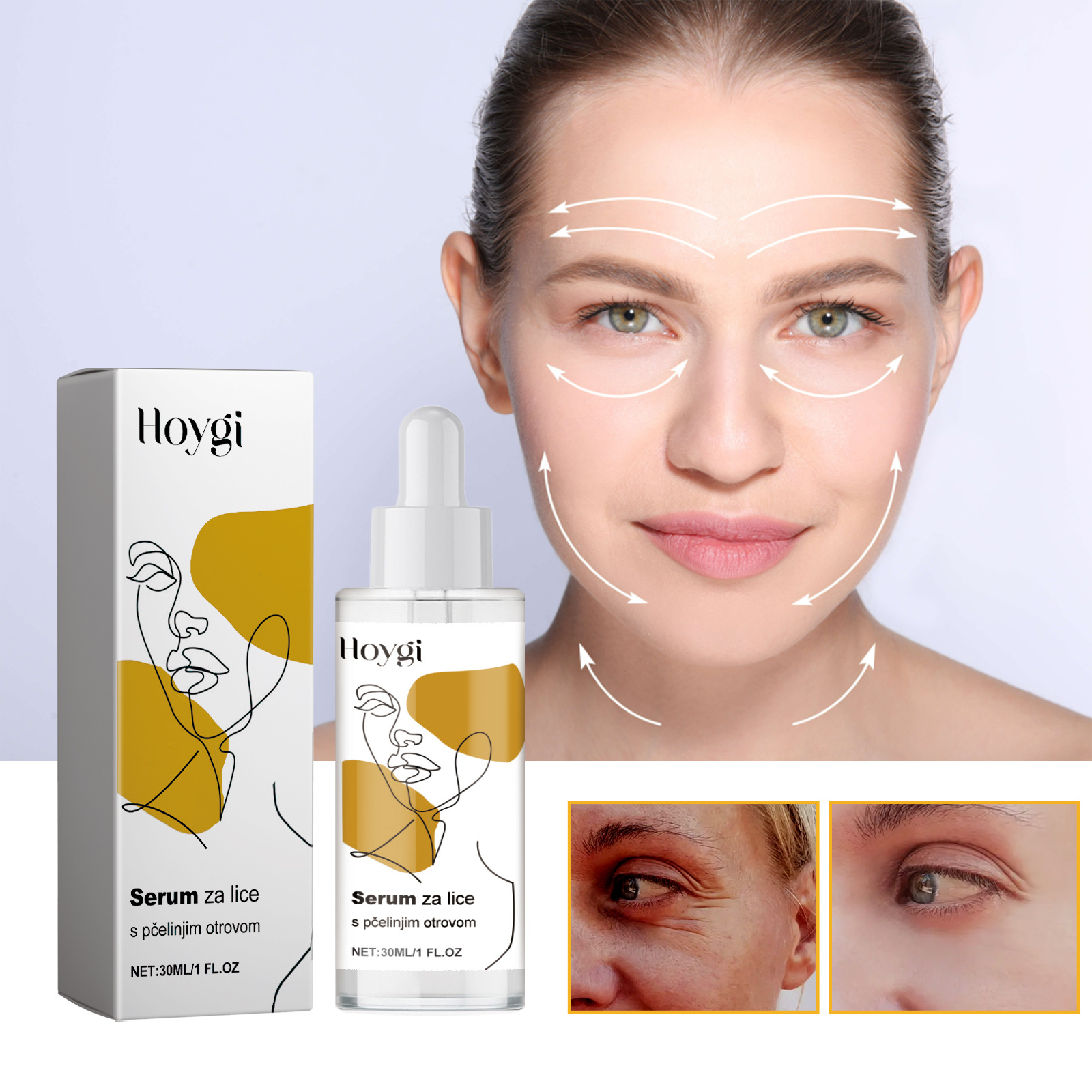 Hoygi Bee Venom Anti-Aging Facial Essence Fades Fine Line Crows' Fines Long-lasting Moisturizing Anti-Wrinkle Essence